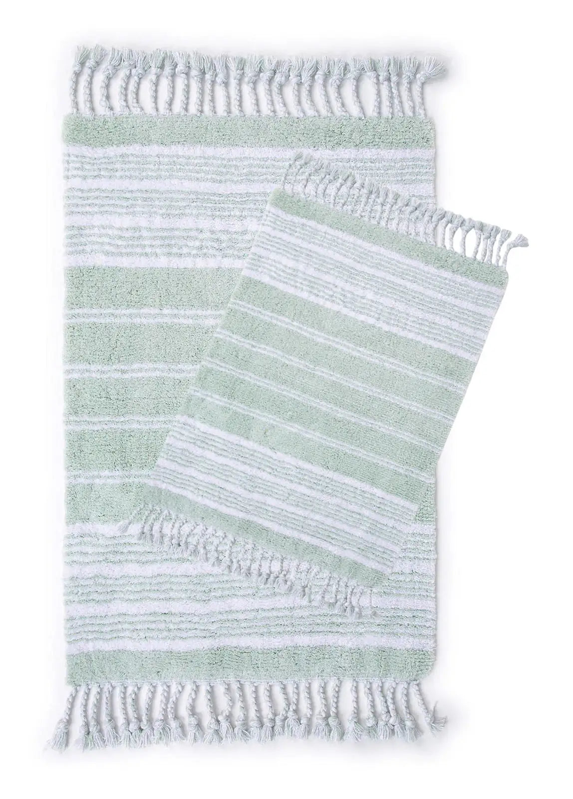 Martil 2 Piece Bath Mat Set 100% Cotton 40x60 + 60x90 Green