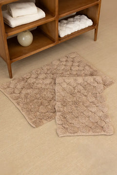 Mellow 2-Piece Bathroom Mat Set 100% Cotton 40x60 + 60x90 Beige