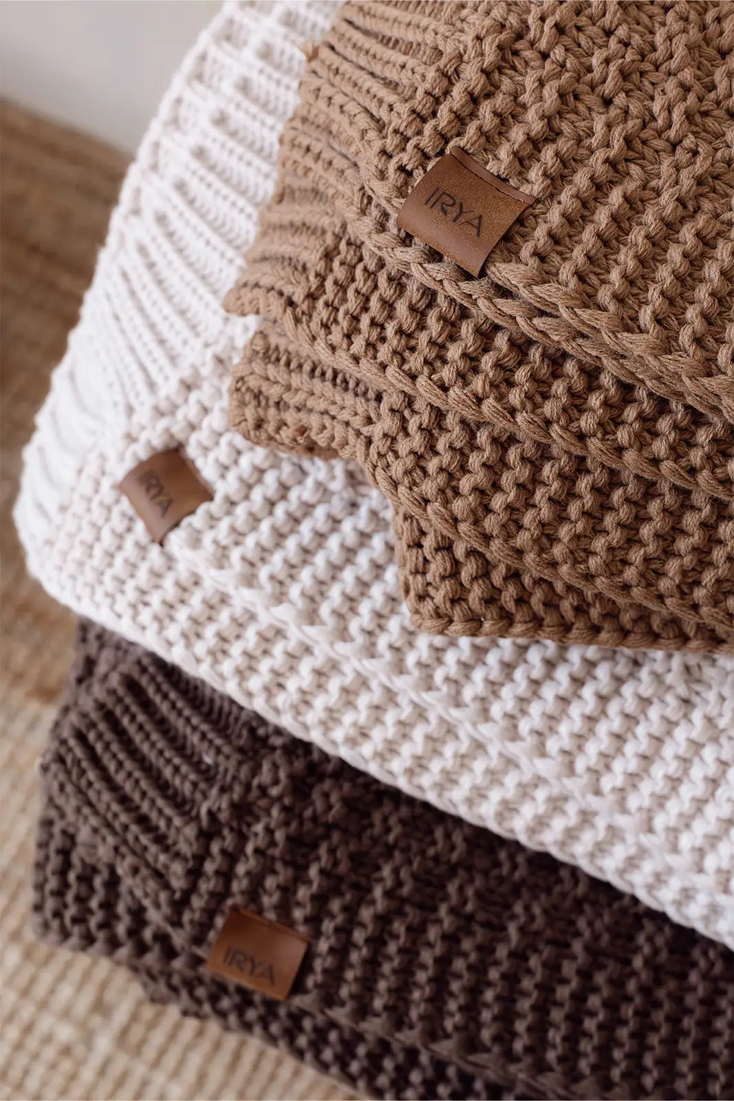 Mocha Knitted Blanket 130x170 Cream