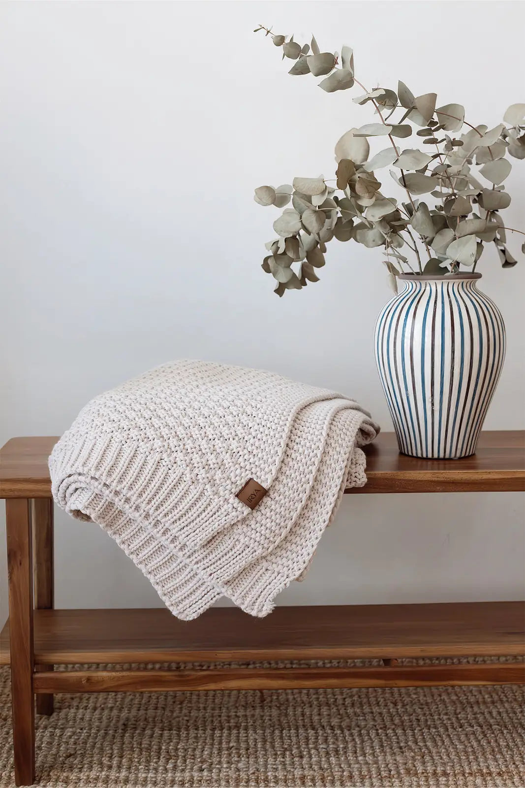 Mocha Knitted Blanket 130x170 Cream