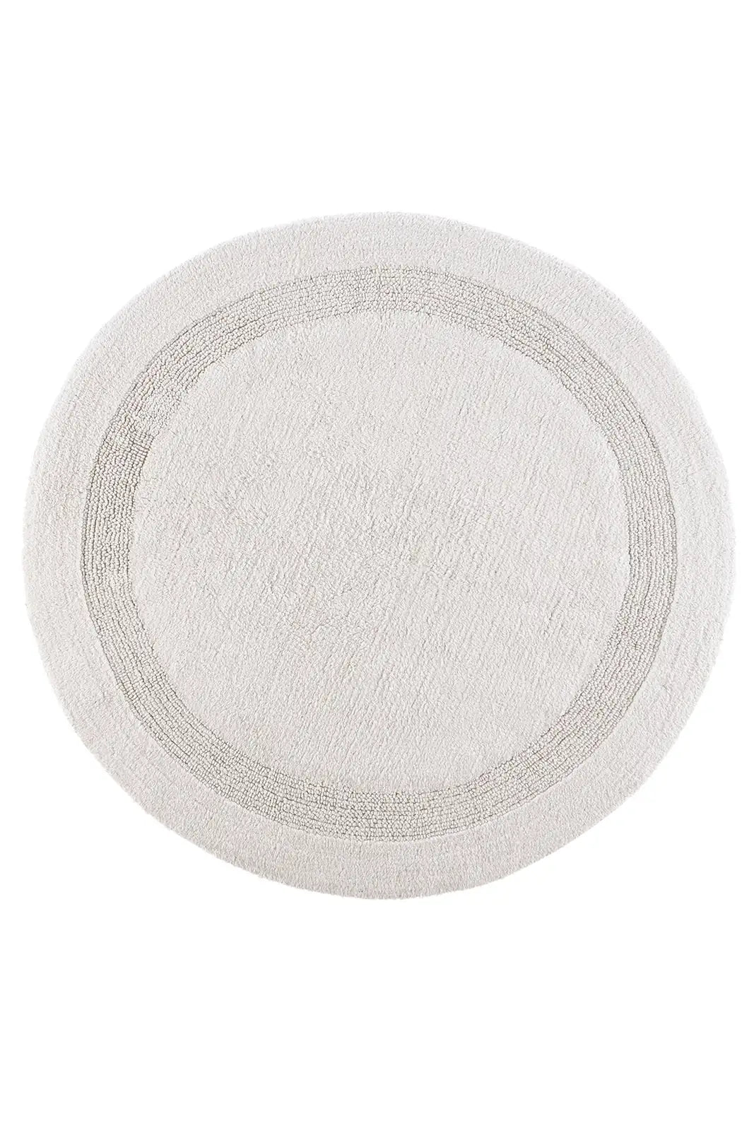Puffed Yuvarlak Banyo Paspası %100 Pamuk 100x100 Ekru