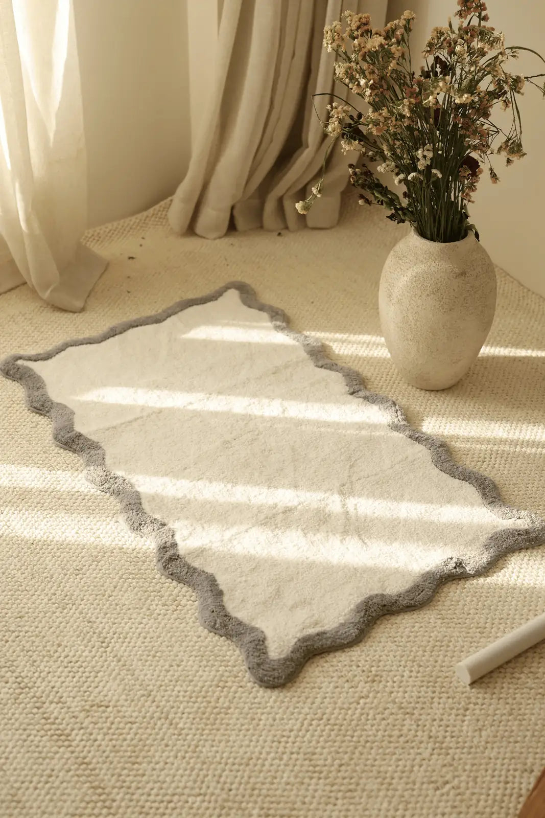 Scallop Tekli Banyo Paspası Bambu 60x100 Gri