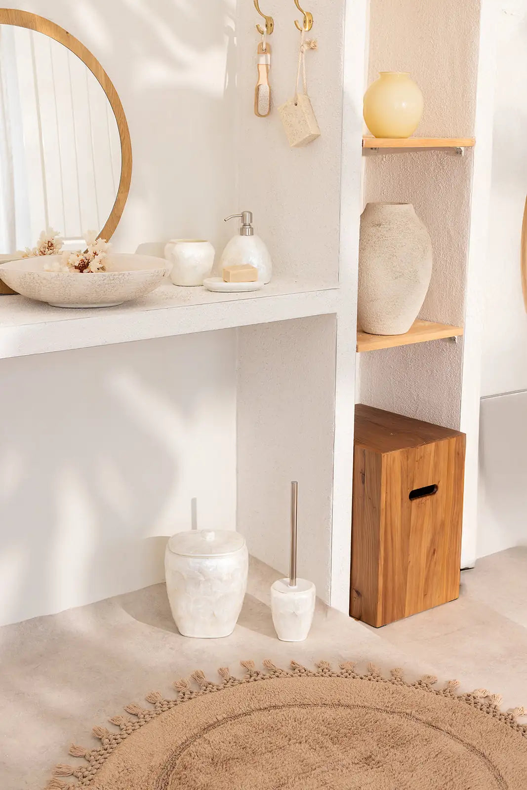 Sedef 5 Parça Banyo Seti Ekru