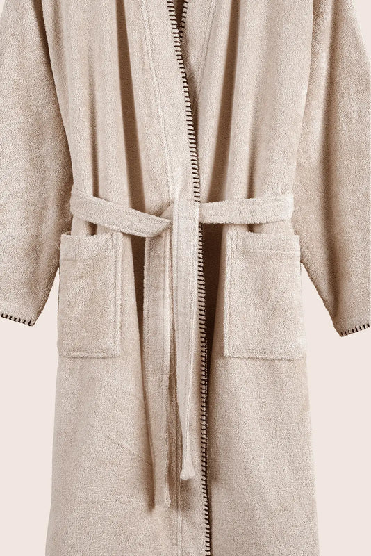 Shadow %100 Pamuk Bornoz Takımı Bej