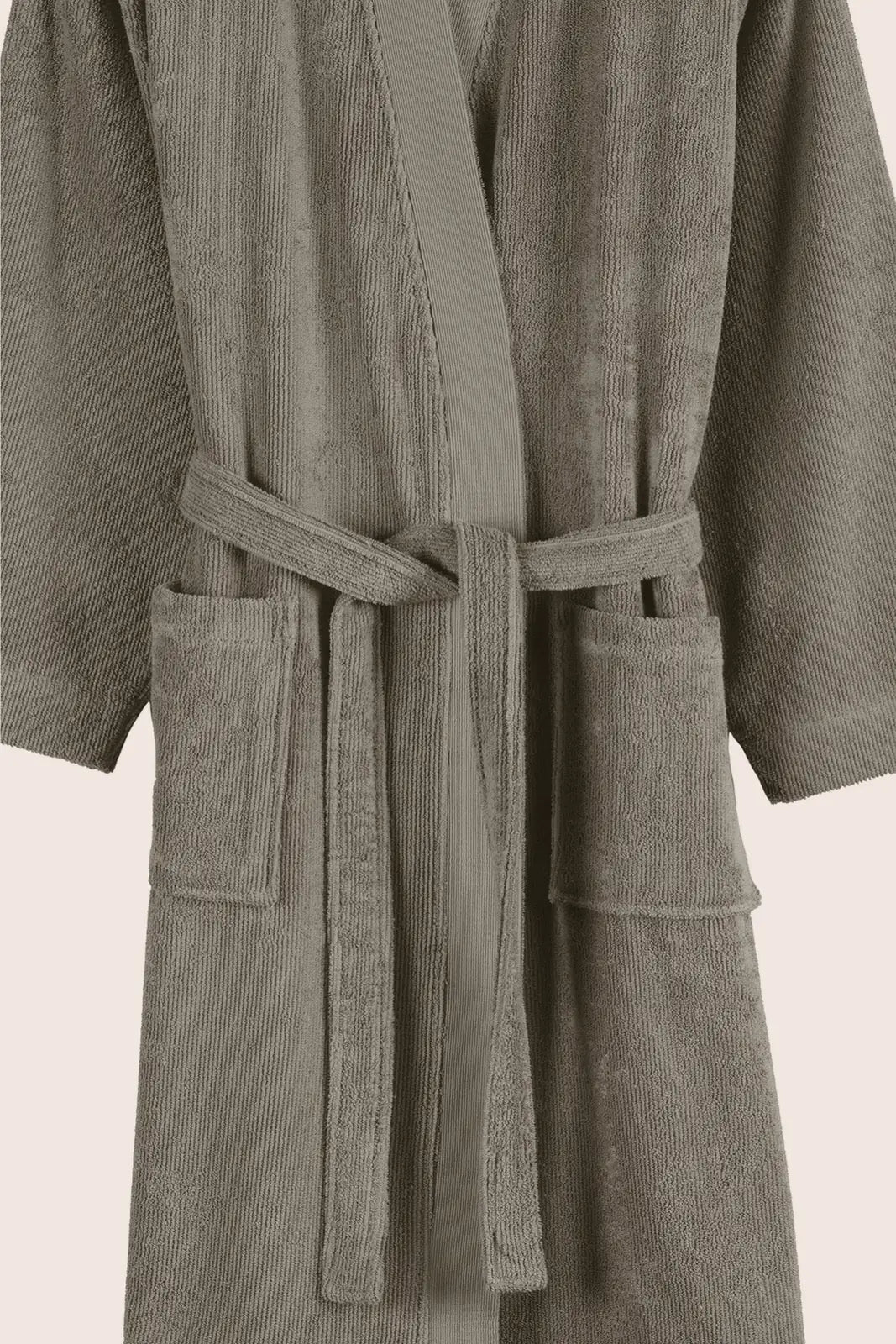 Solena %100 Pamuk Kadın Bornoz Gri