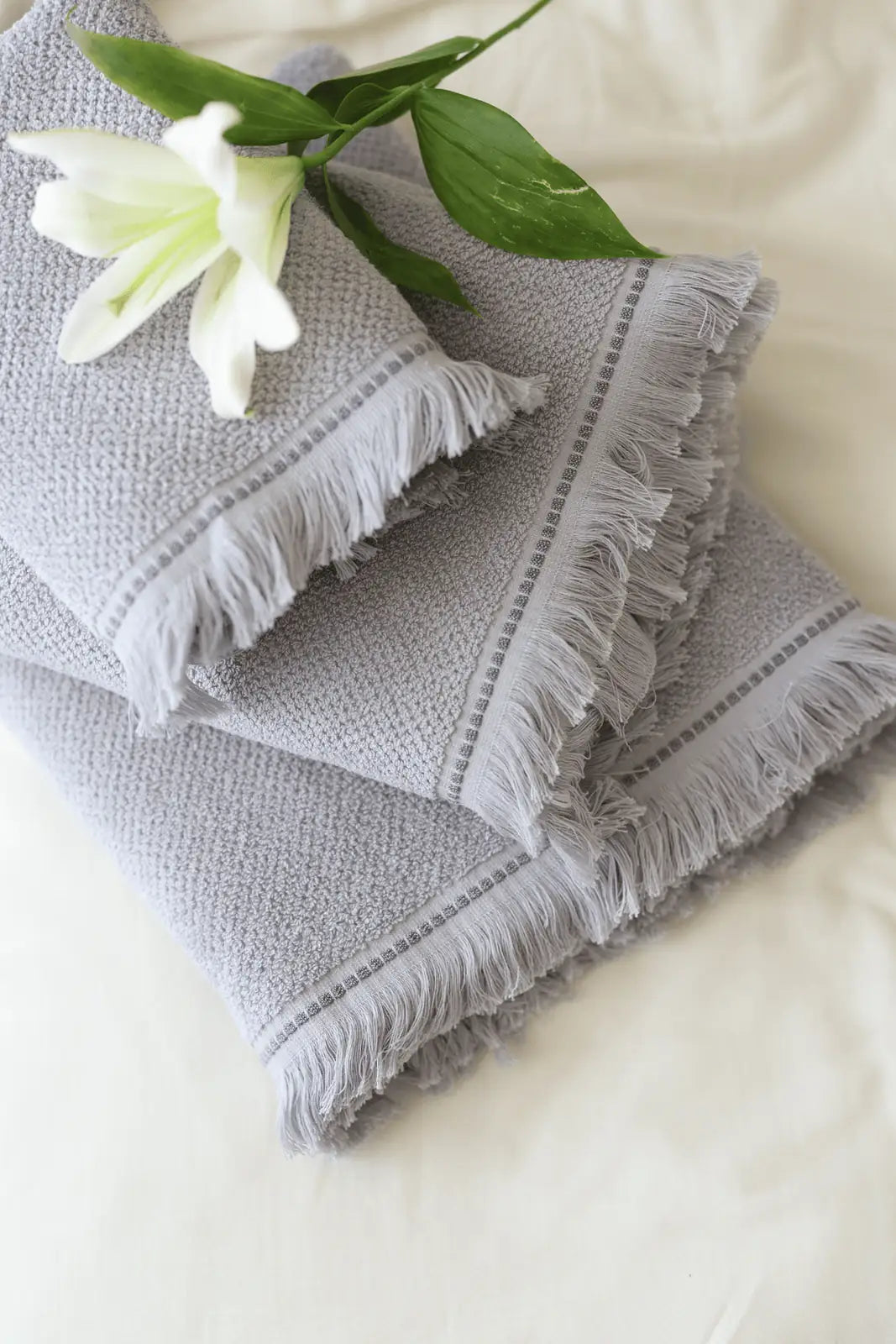 Travertine%100 Pamuk Banyo Havlusu 70x140 Gri