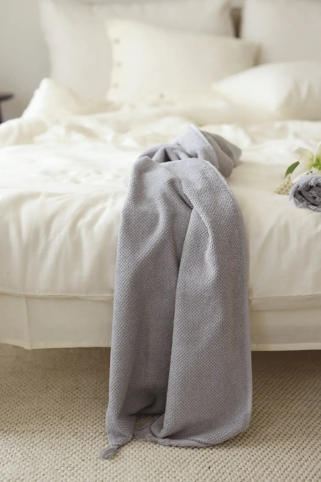 Travertine %100 Pamuk Yüz Havlusu 50x90 Gri