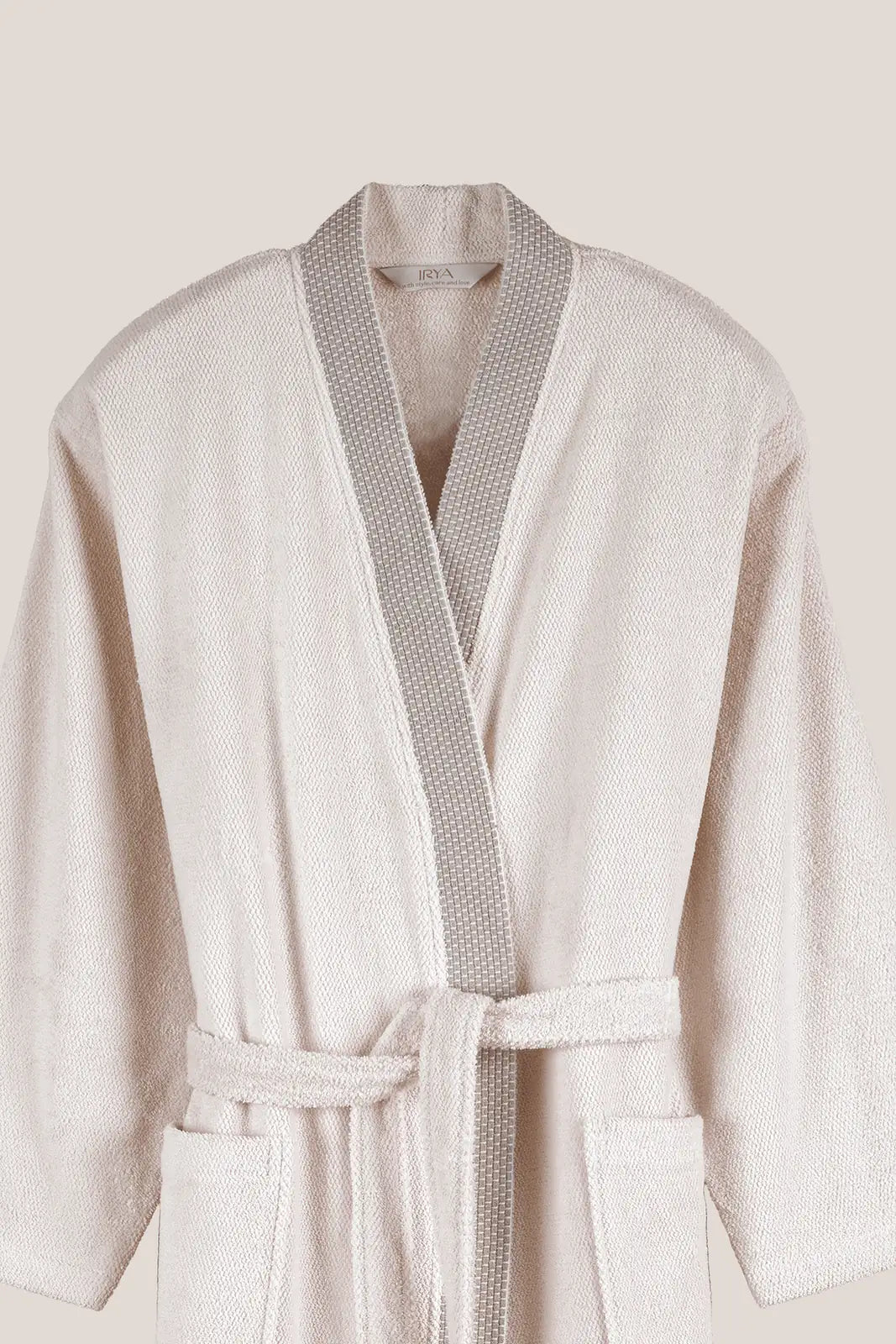 Travertine %100 Pamuk Kadın Bornoz Açık Bej