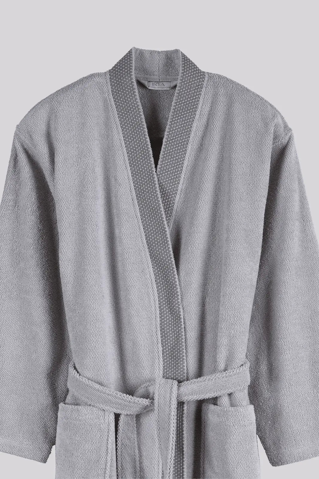 Travertine %100 Pamuk Kadın Bornoz Gri