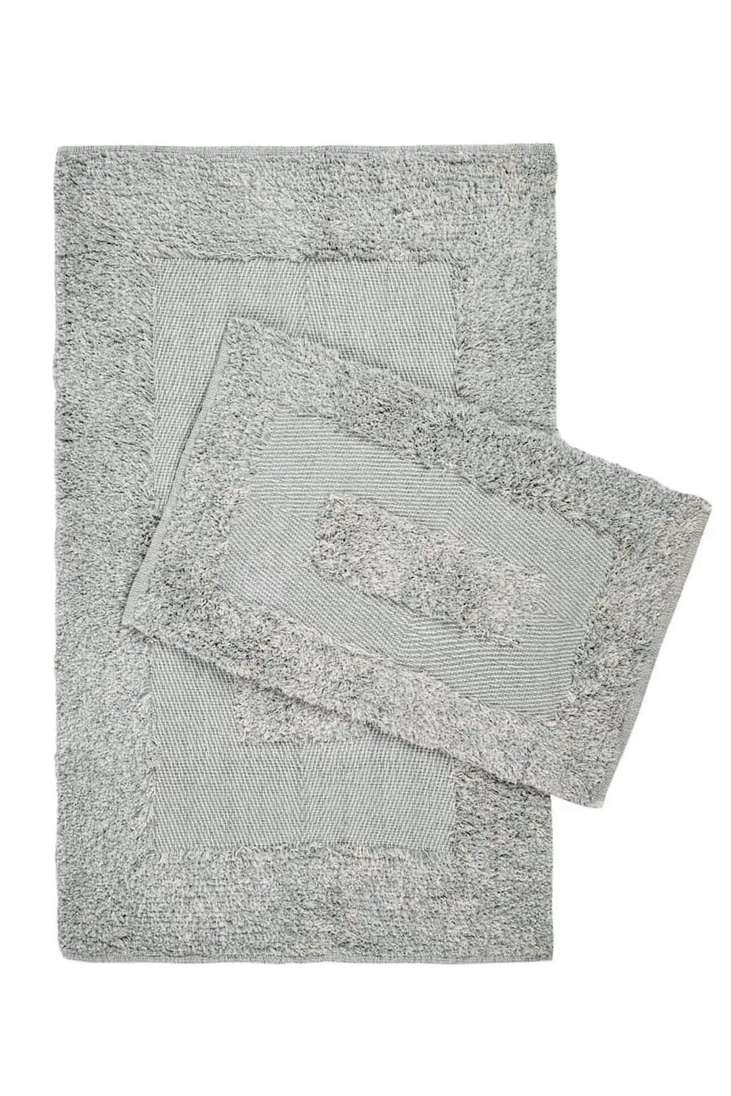 Vivian 2 Piece Bath Mat Set 100% Cotton 40x60 + 60x90 Gray