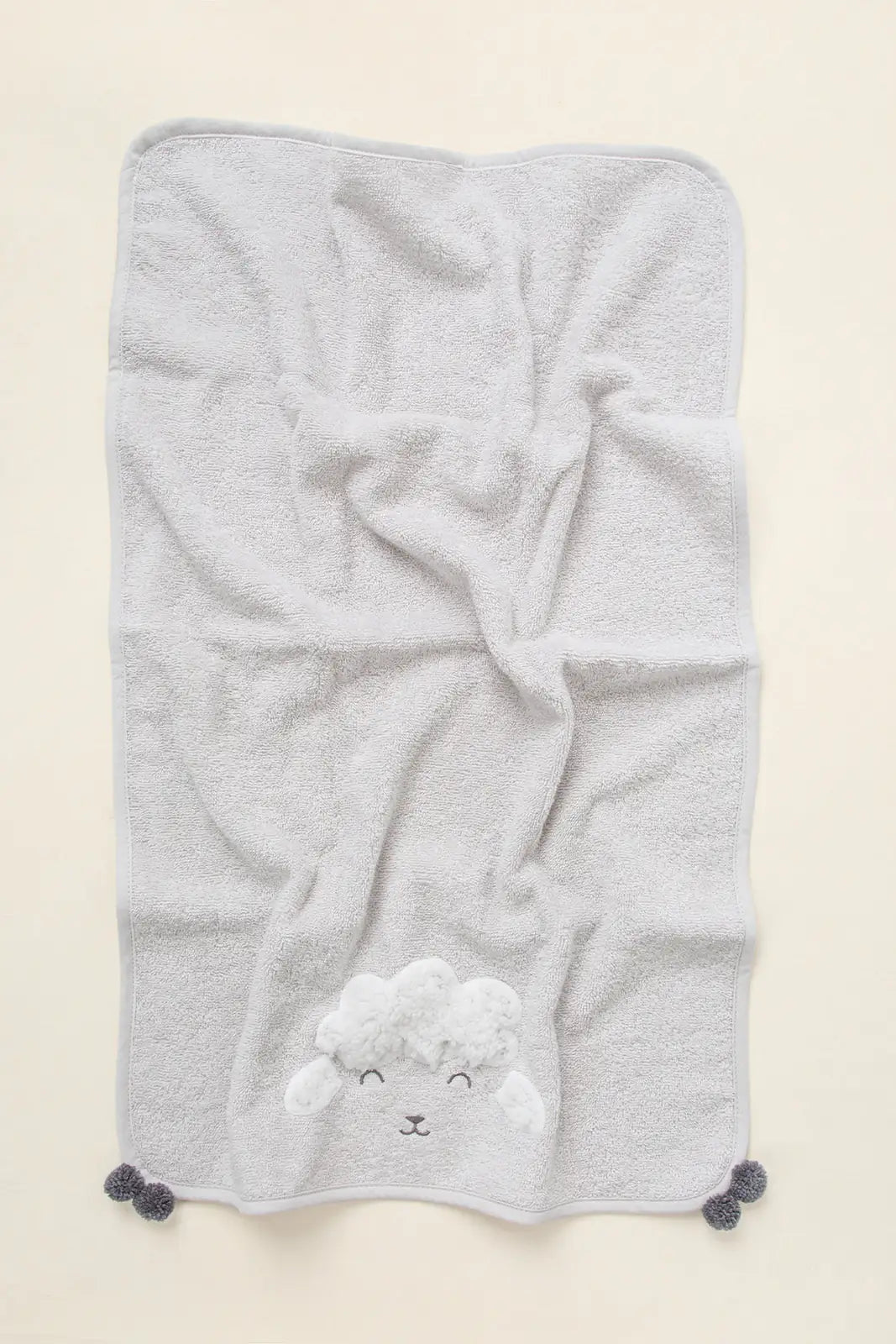 Wooly 2-Piece Organic Cotton Newborn Gift Set Light Gray | Towel, Bib