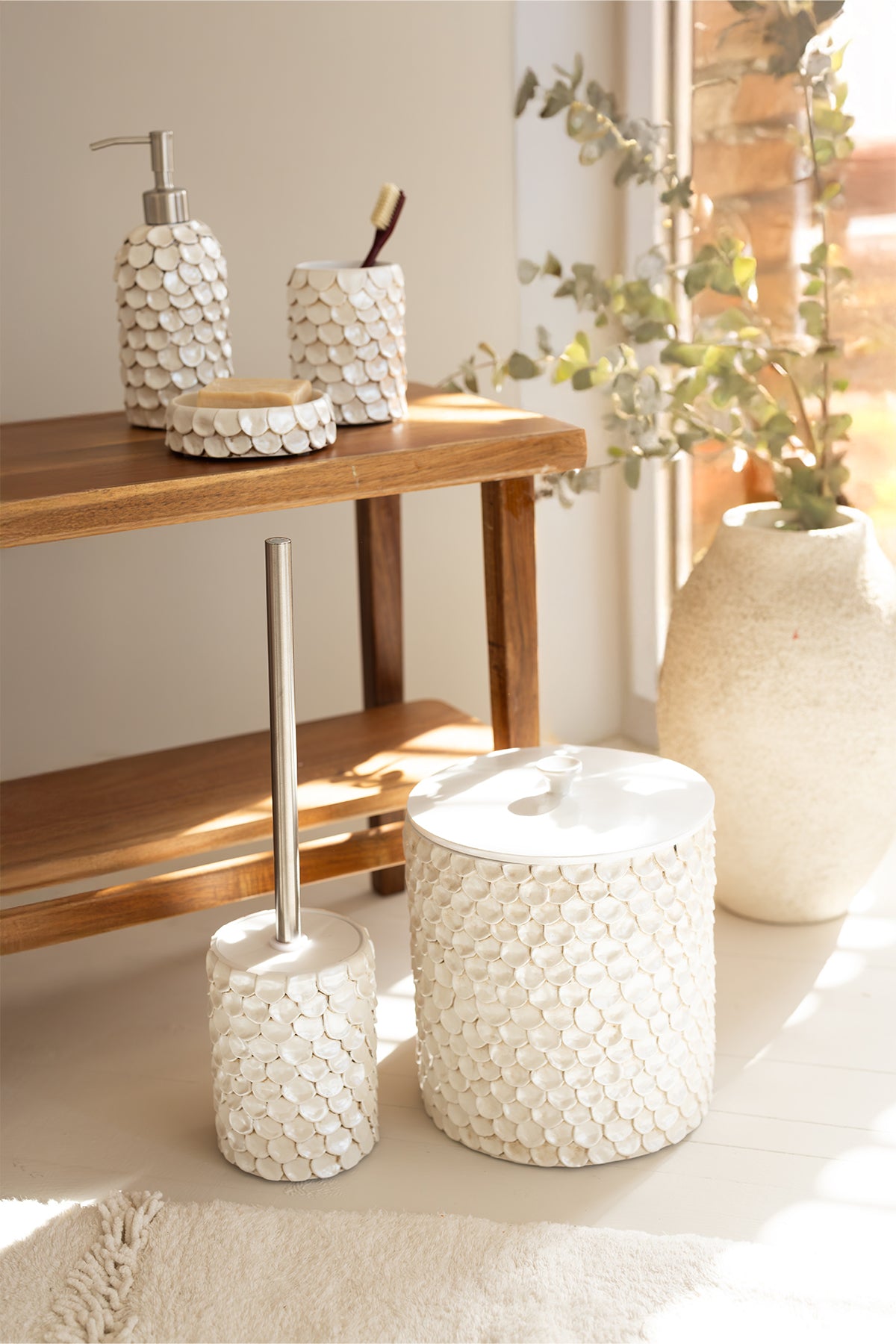 Lindy 5 Parça Banyo Seti Krem