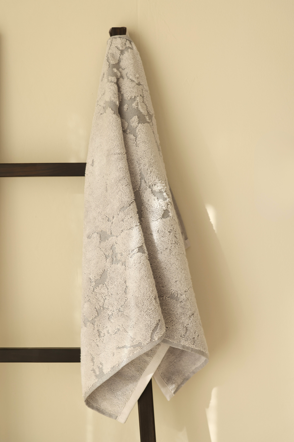 Marble %100 Pamuk Jakarlı El Havlusu 50x90 cm Gri