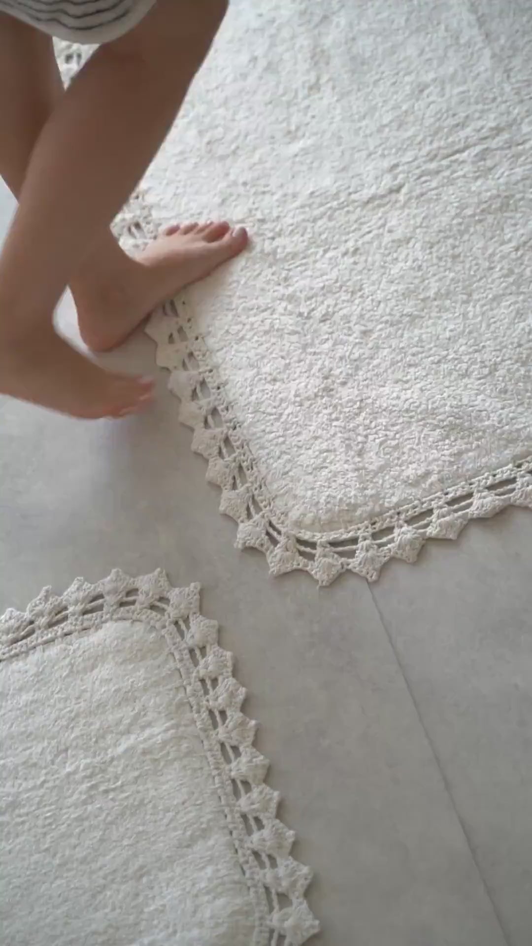Rona Tekli Banyo Paspası Gri %100 Pamuk 70x110