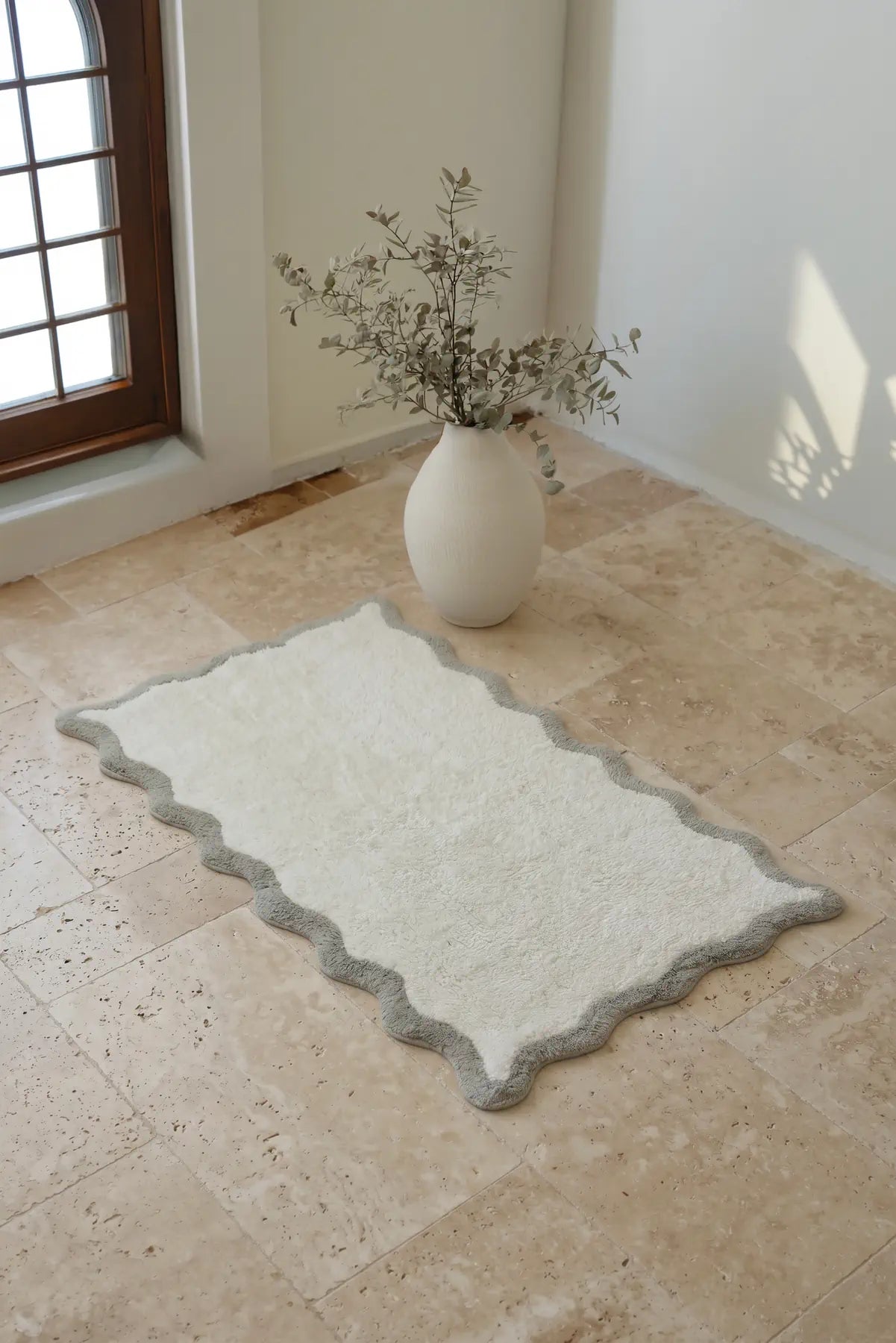 Scallop Tekli Banyo Paspası Bambu 60x100 Yeşil
