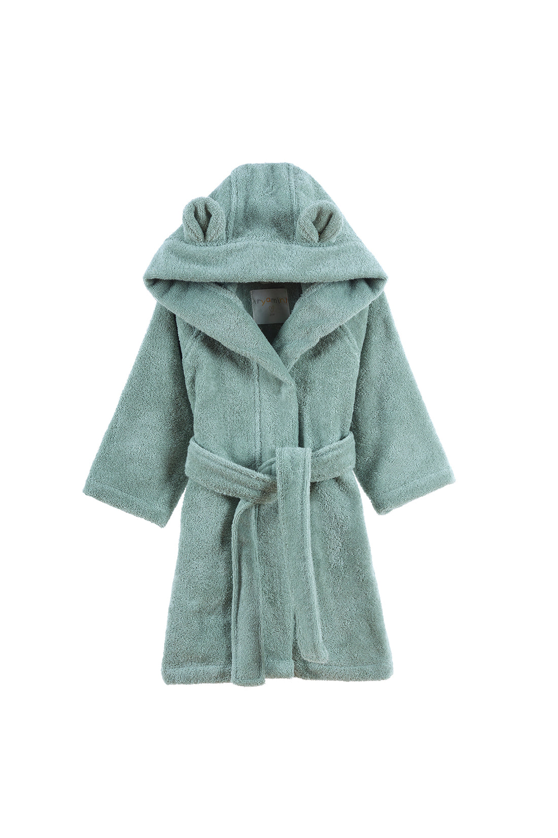 Tiny Bear Organic Cotton Kids Bathrobe Mint