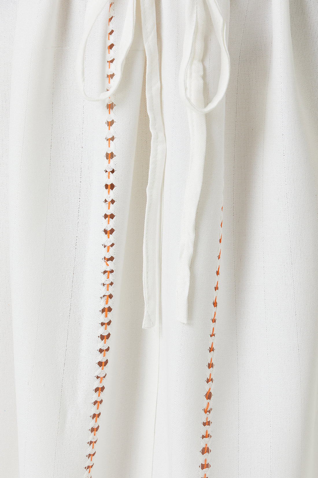 Serene Long Beach Dress - Orange Knitted Openwork