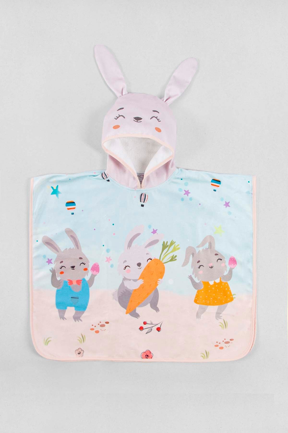 Rabbit Family Kids Poncho