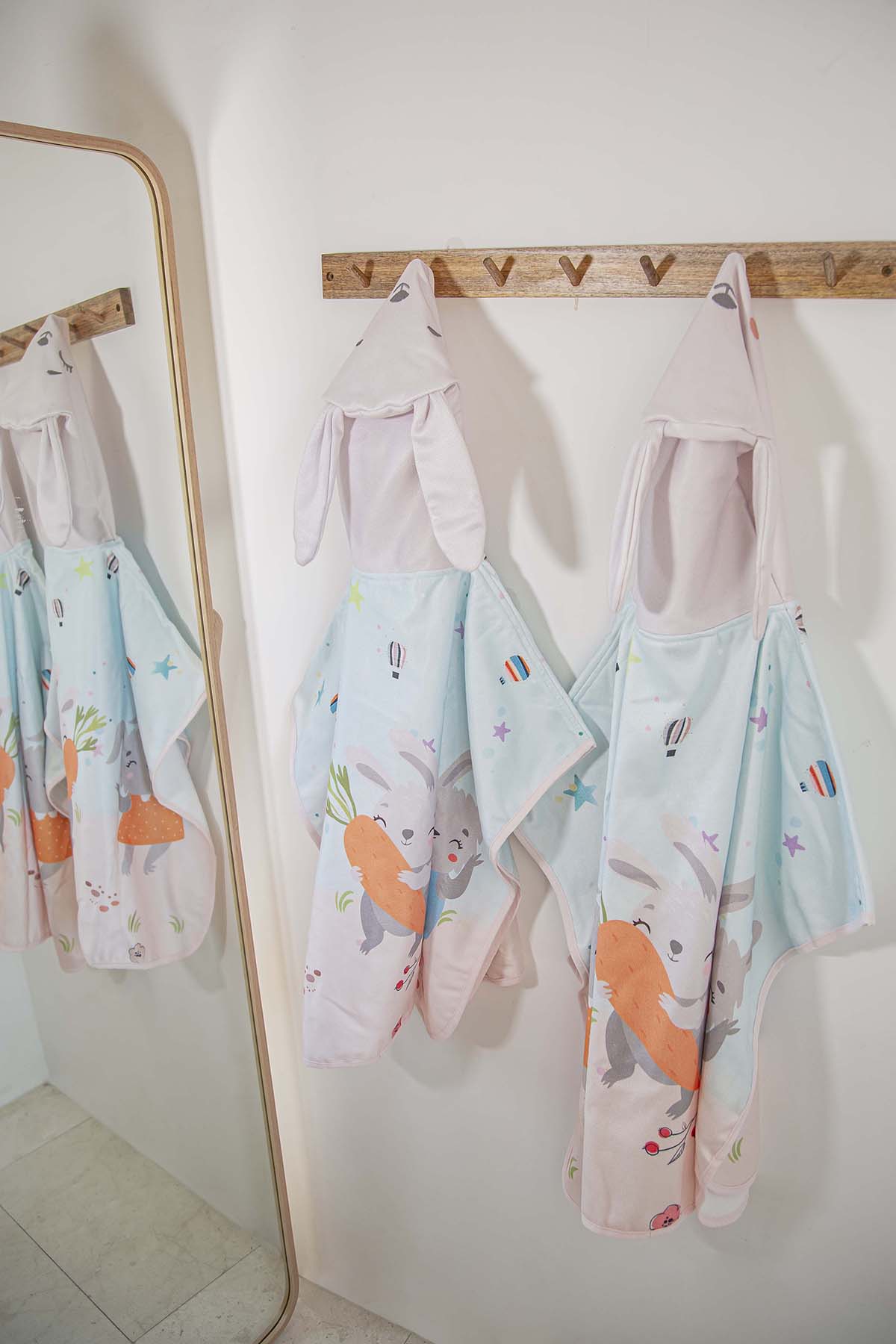 Rabbit Family Kids Poncho