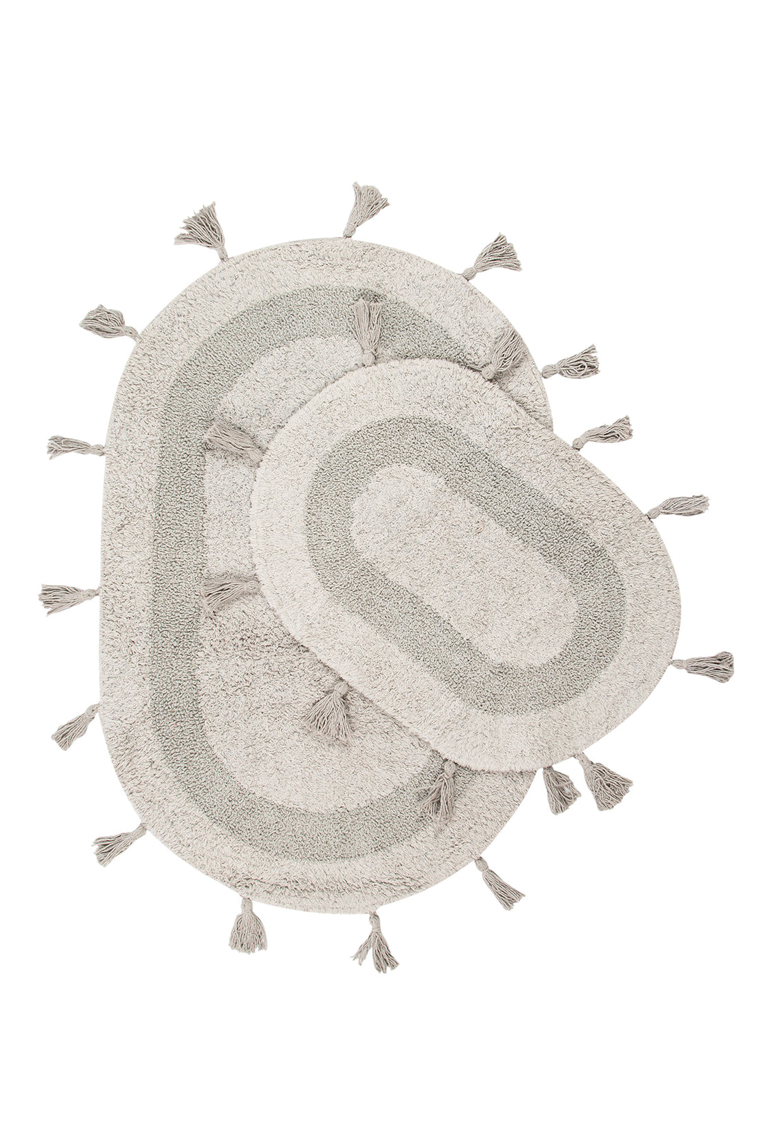 Hana 2 Piece Bath Mat Set 100% Cotton 40x60 + 60x90 Gray