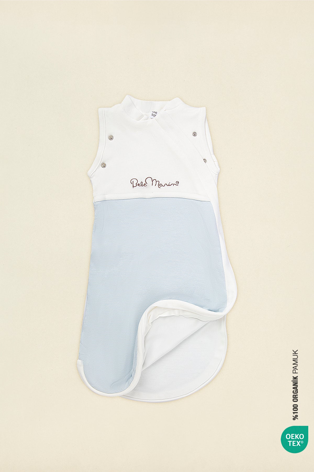 Bebemarin 2-Piece Organic Newborn Gift Set Blue | Swaddle Sleeper, Muslin Blanket