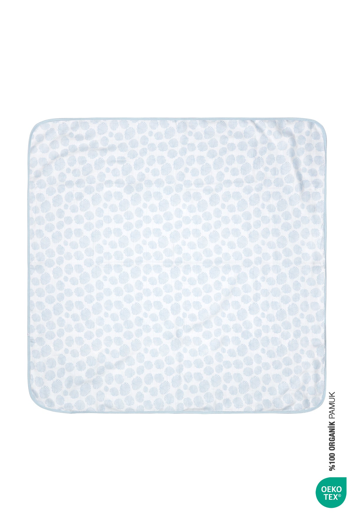 BebeMarin Seashell Müslin Battaniye 120x120 Mavi