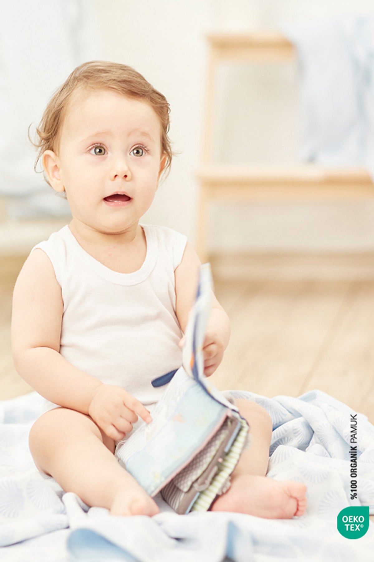 BebeMarin Seashell Müslin Battaniye 120x120 Mavi