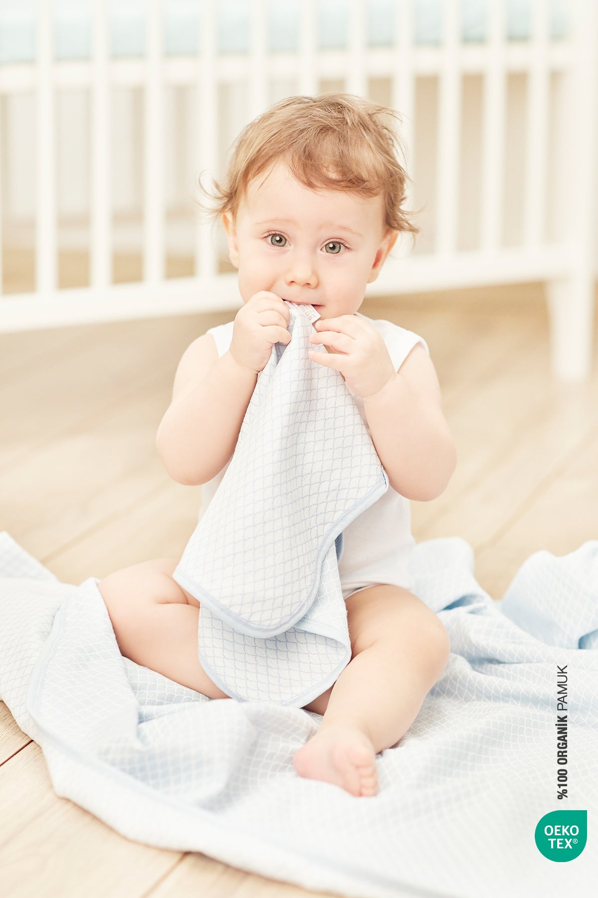 BebeMarin Mermaid Müslin Battaniye 120x120 Mavi