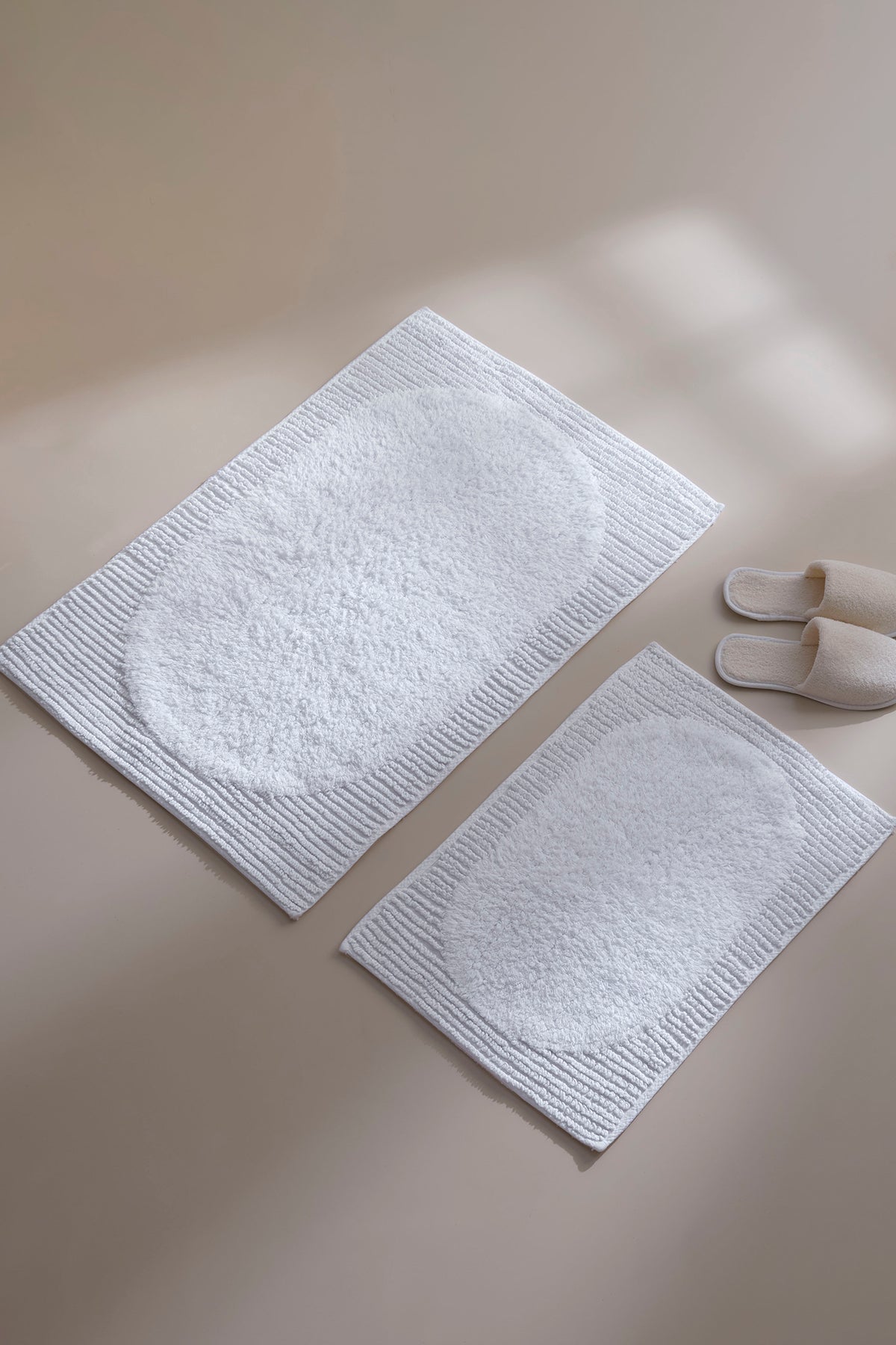 Plush 2 Piece Bath Mat Set 100% Cotton 40x60 + 60x90