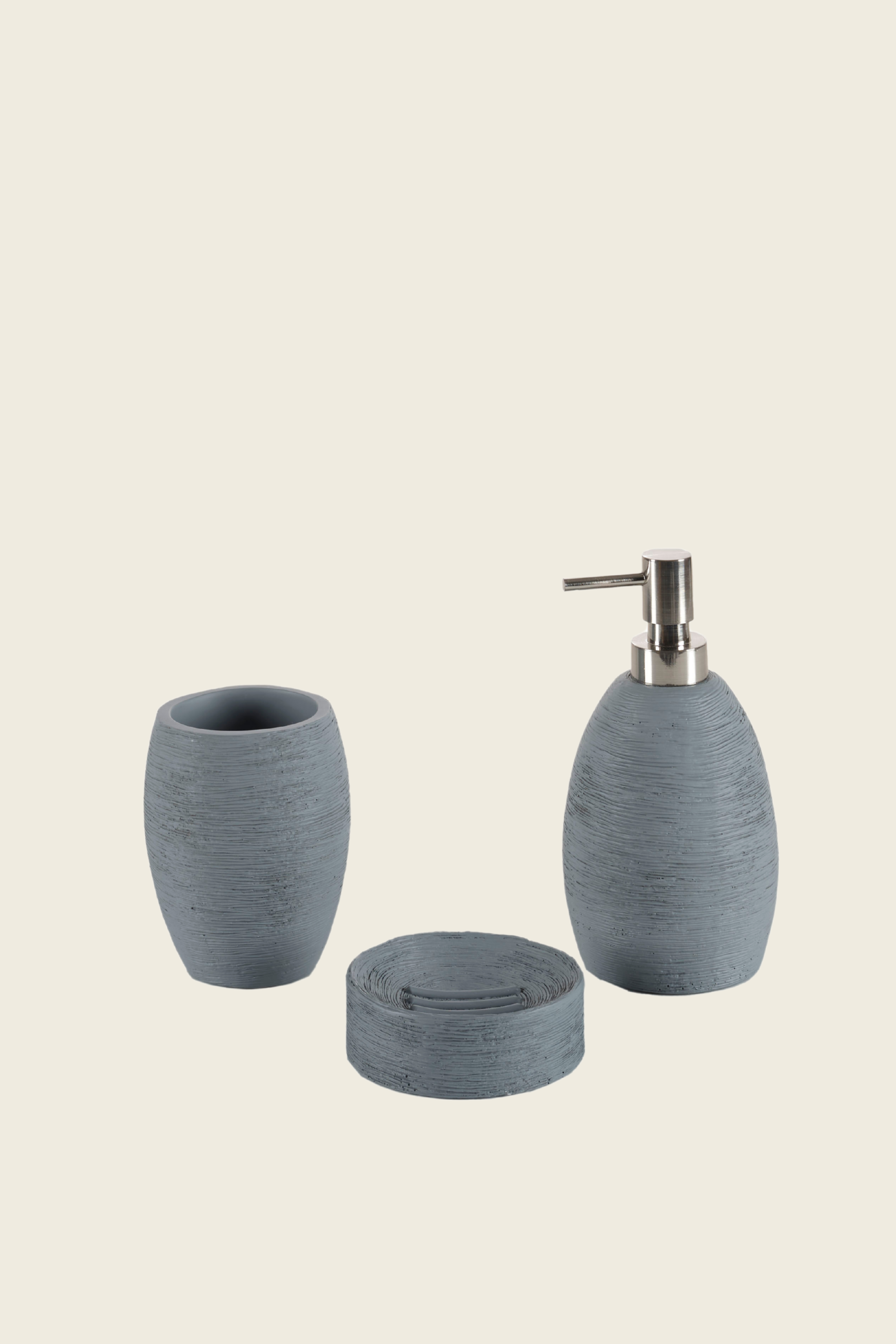 Root 3 Parça Banyo Seti Gri