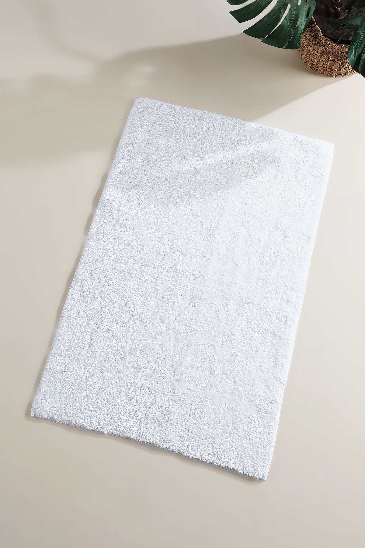 Plain Tekli  Banyo Paspası %100 Pamuk 60x100 Beyaz