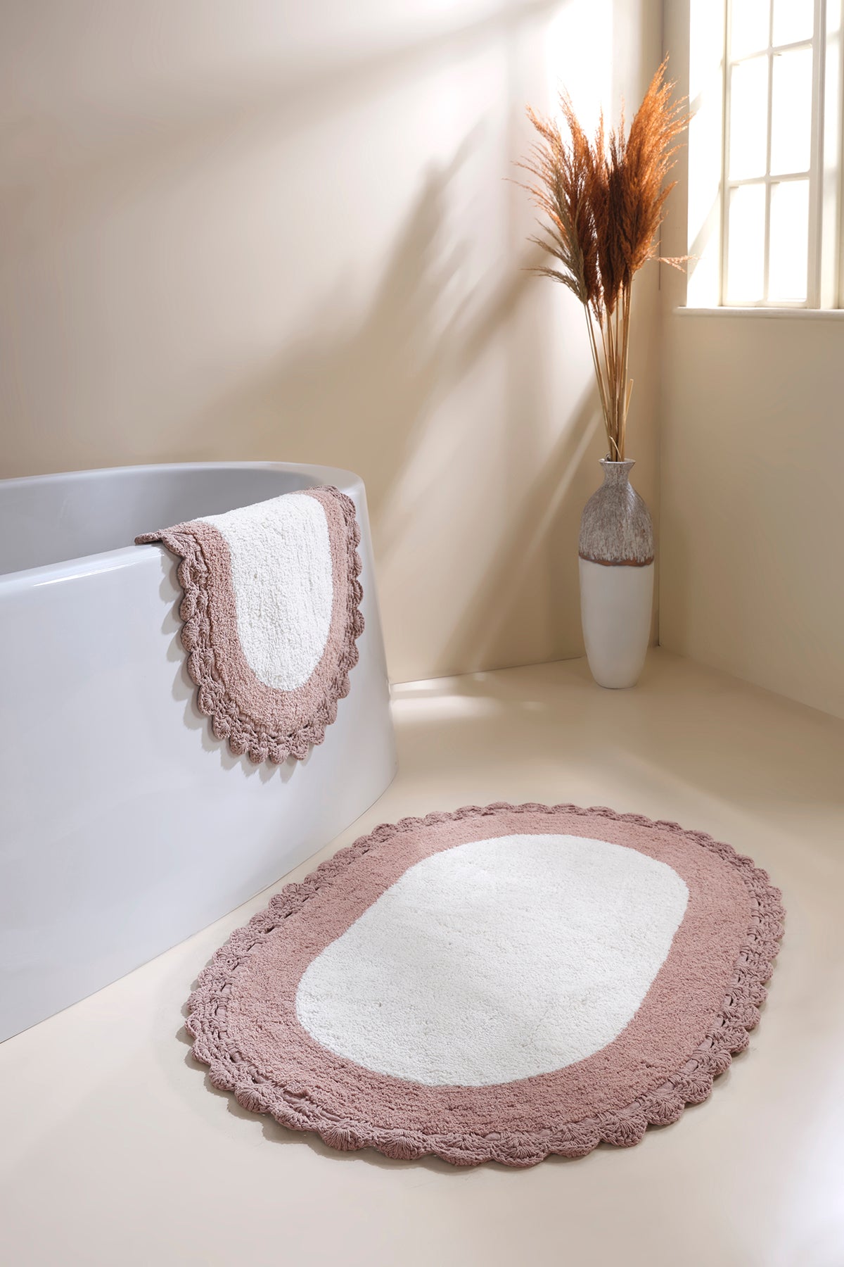 Bianca 2 Piece Bath Mat Set 100% Cotton 40x60 + 60x90 Bitter Coffee