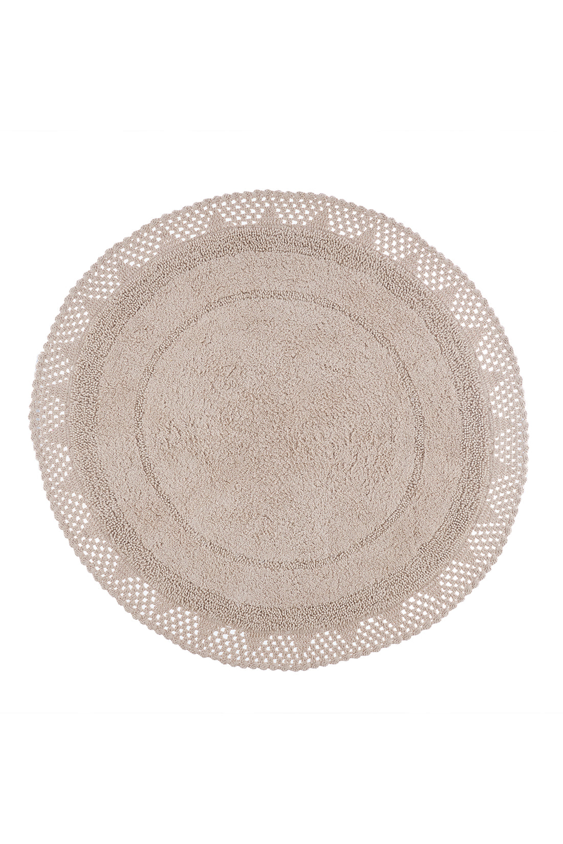 Moon Yuvarlak Banyo Paspası %100 Pamuk 120x120 Bej