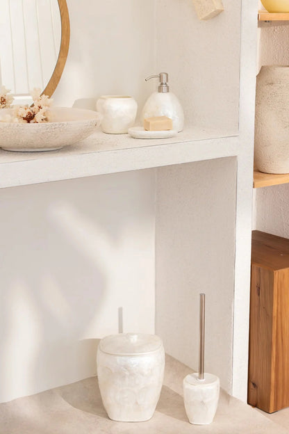 Sedef 5 Piece Bathroom Set Ecru
