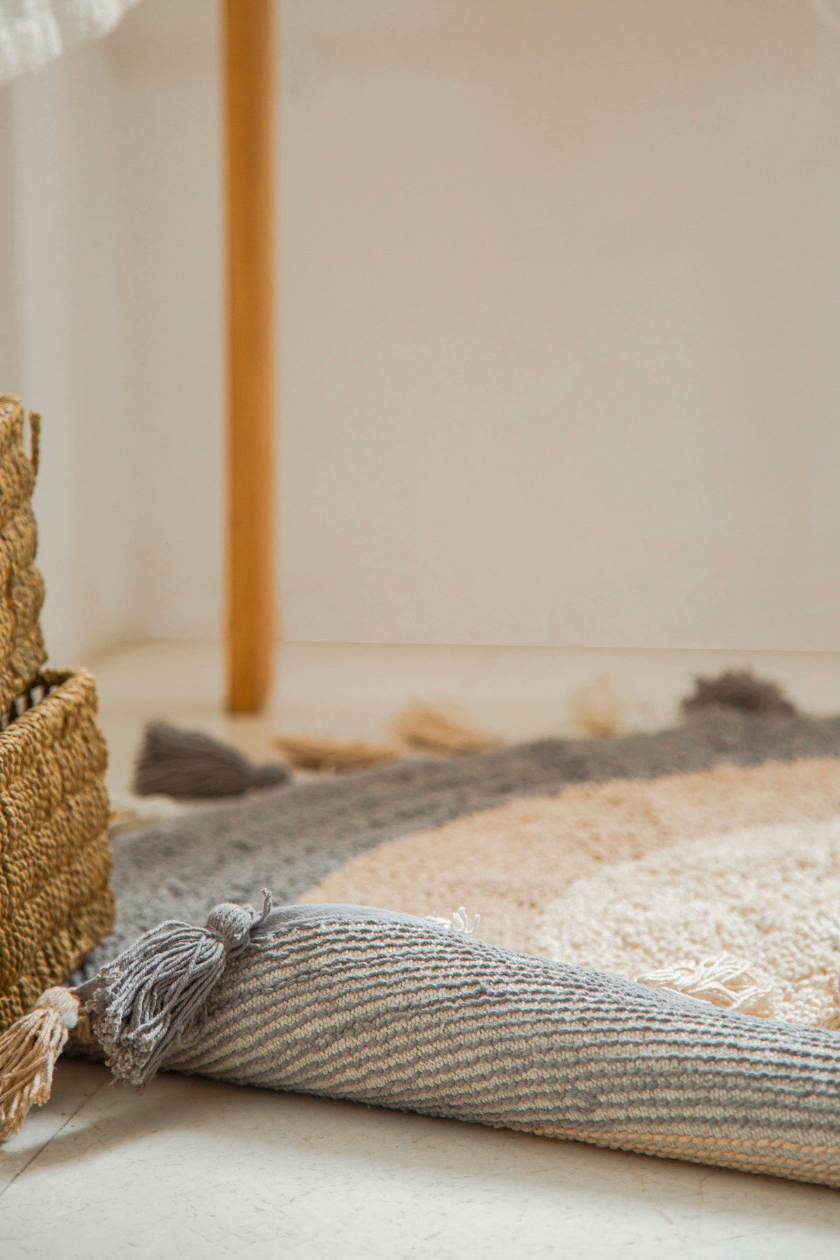 Laura Round Bath Mat 100% Cotton 100x100 Beige