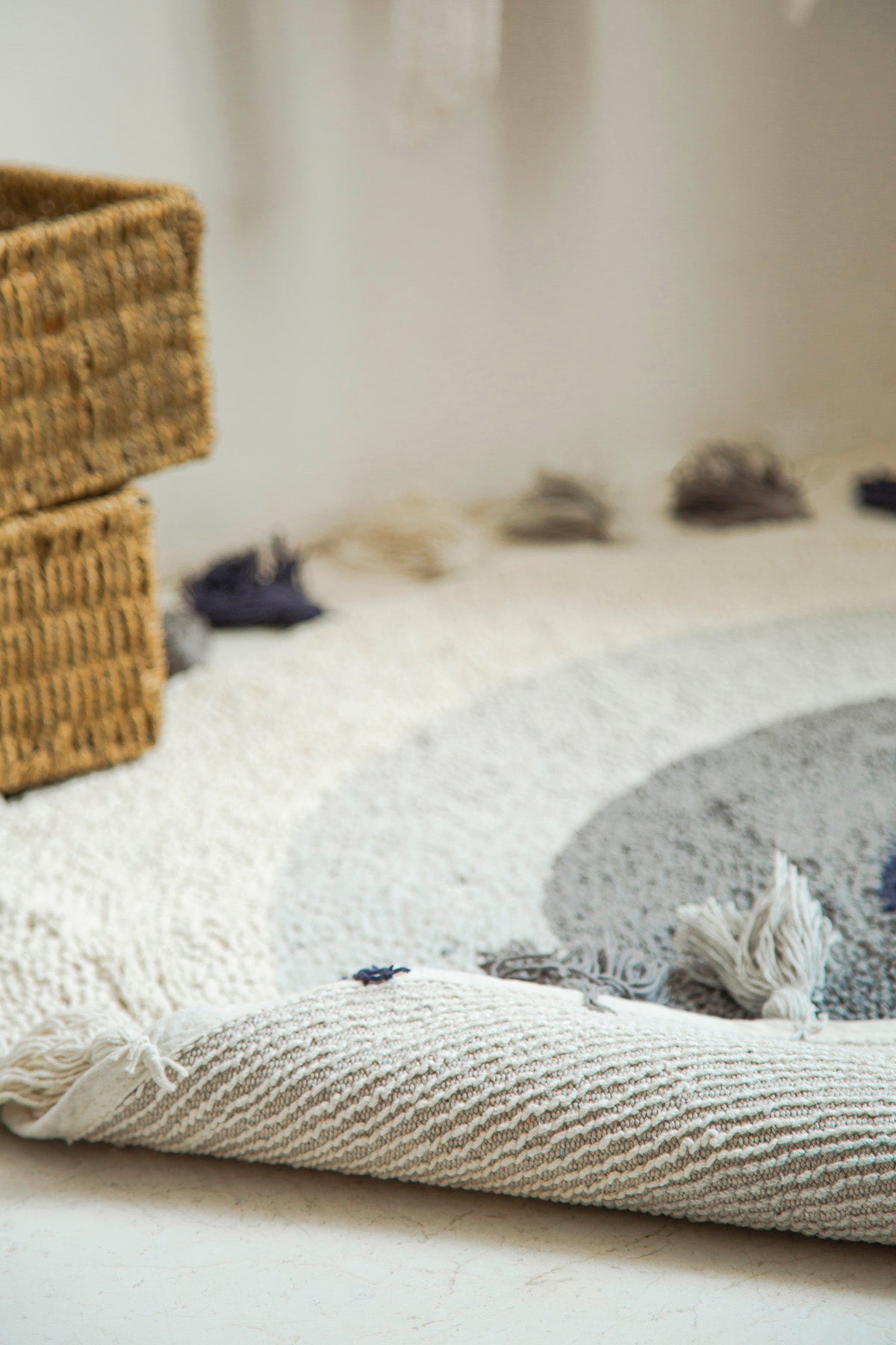 Laura Round Bath Mat 100% Cotton 100x100 Ecru