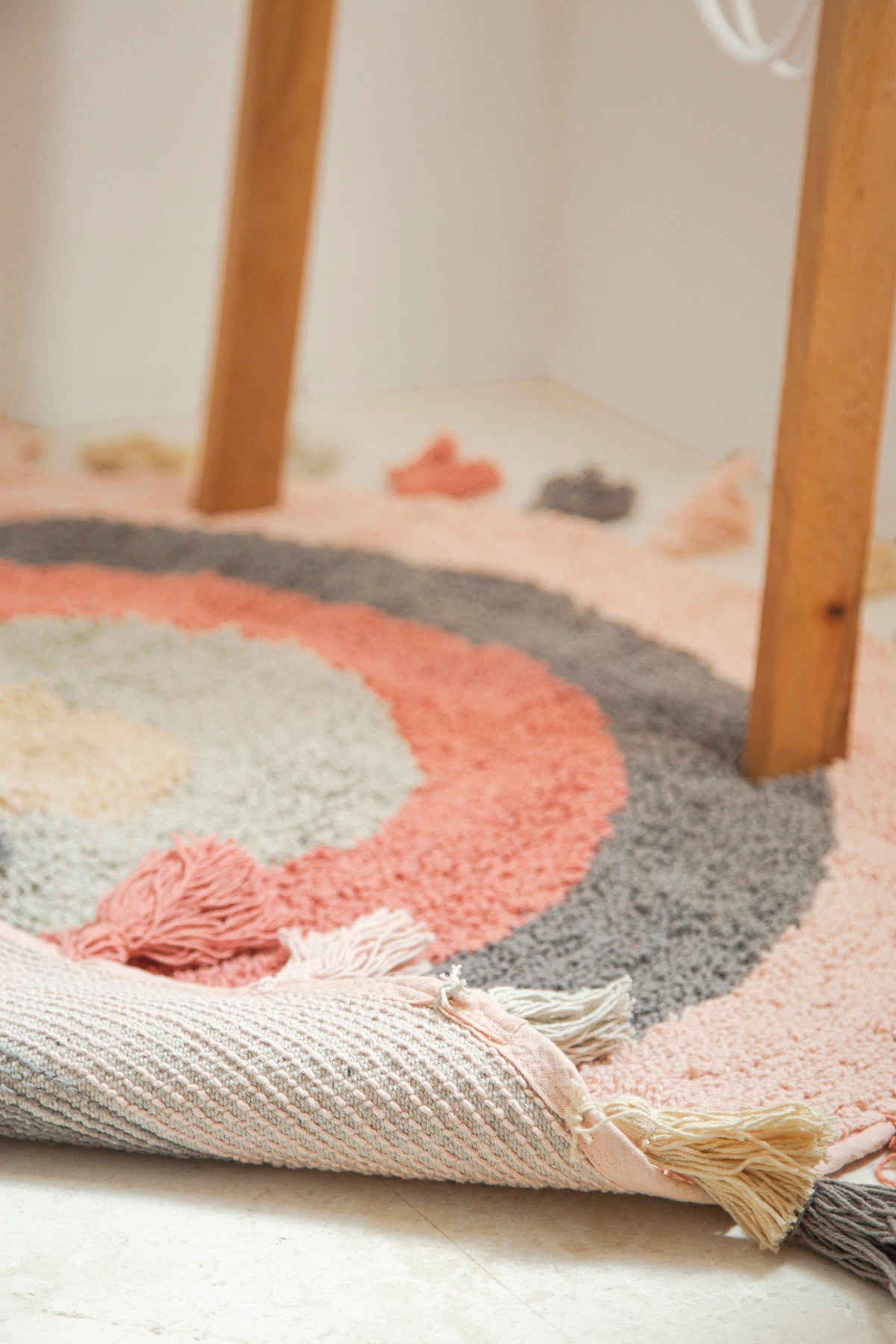 Laura Round Bath Mat 100% Cotton 100x100 Pink