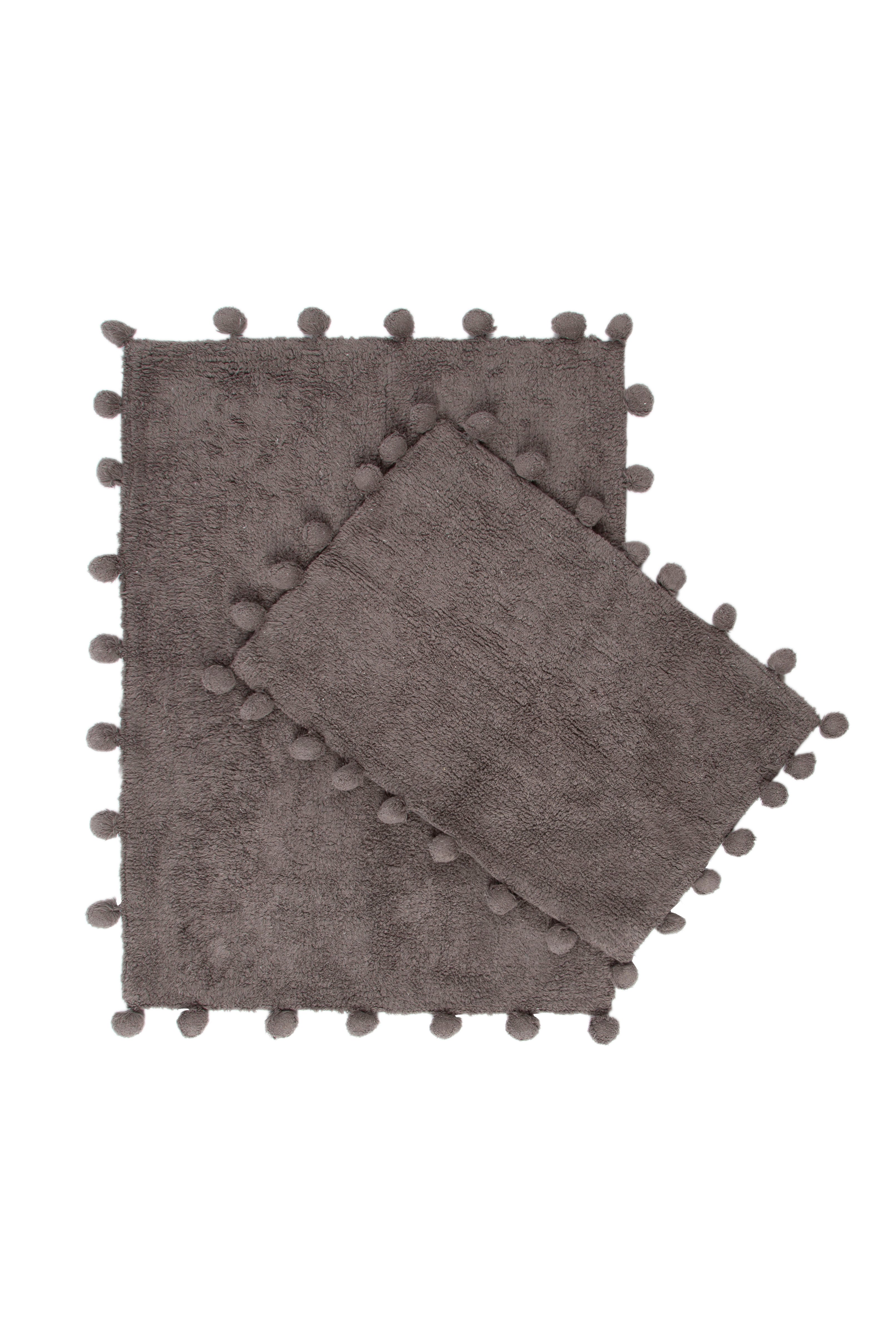 Alya 2 Piece Set Bath Mat 100% Cotton 40x60 + 60x90 Anthracite