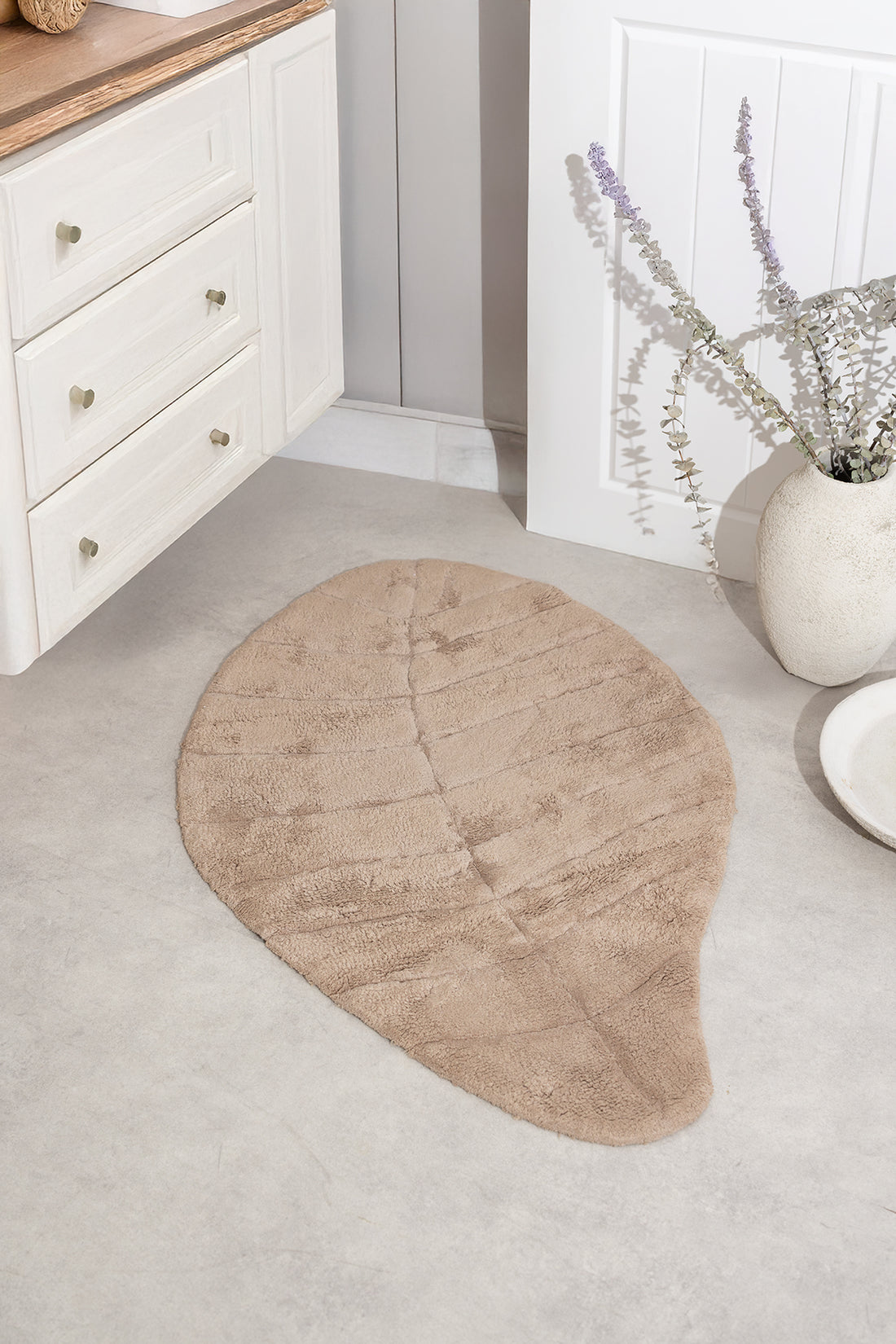 Tropic Tekli Banyo Paspası %100 Pamuk 70x110 Bej
