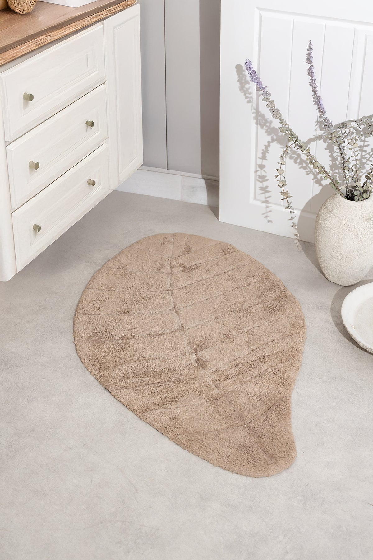 Tropic Tekli Banyo Paspası %100 Pamuk 70x110 Bej