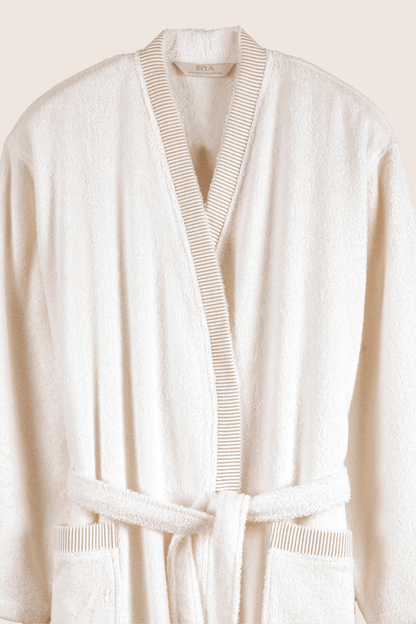 Marble %100 Pamuk Kadın Bornoz Krem