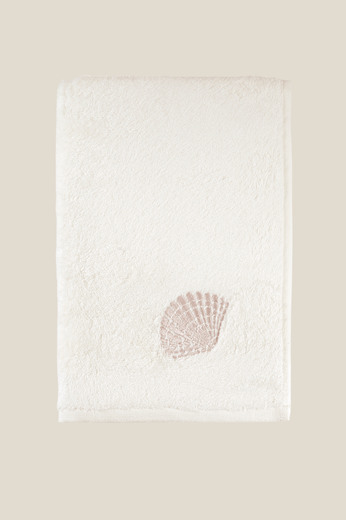 Sedef Bambu Nakışlı Banyo Havlusu 70x140 cm Ekru