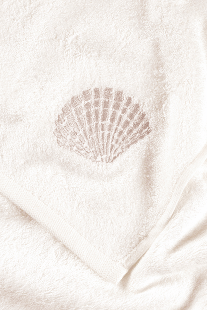 Sedef Bambu Nakışlı El Havlusu 50x90 cm Ekru