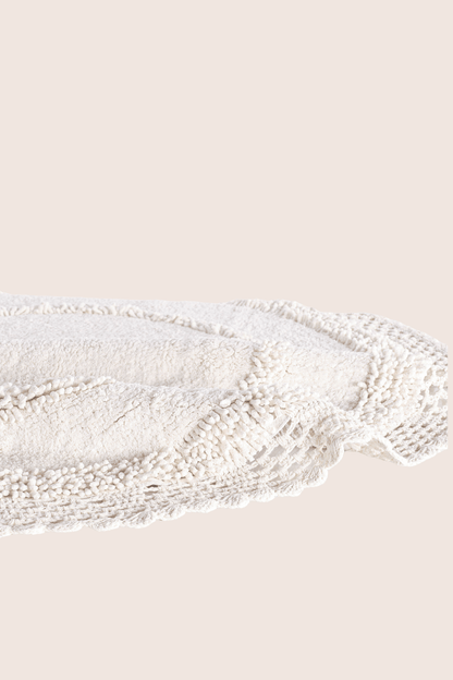 Moon Yuvarlak Banyo Paspası %100 Pamuk 115x115 Ekru