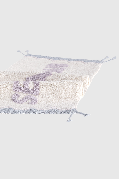 Selfcare Club Tekli %100 Pamuk Pamuk Banyo Paspası 50x120 Cm Pure Mavi/Lila