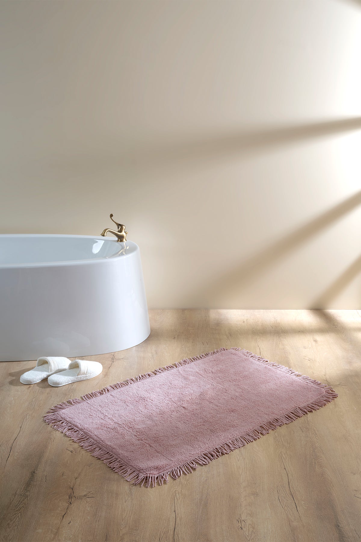 Loris Tekli Banyo Paspası %100 Pamuk 70x110 Pembe