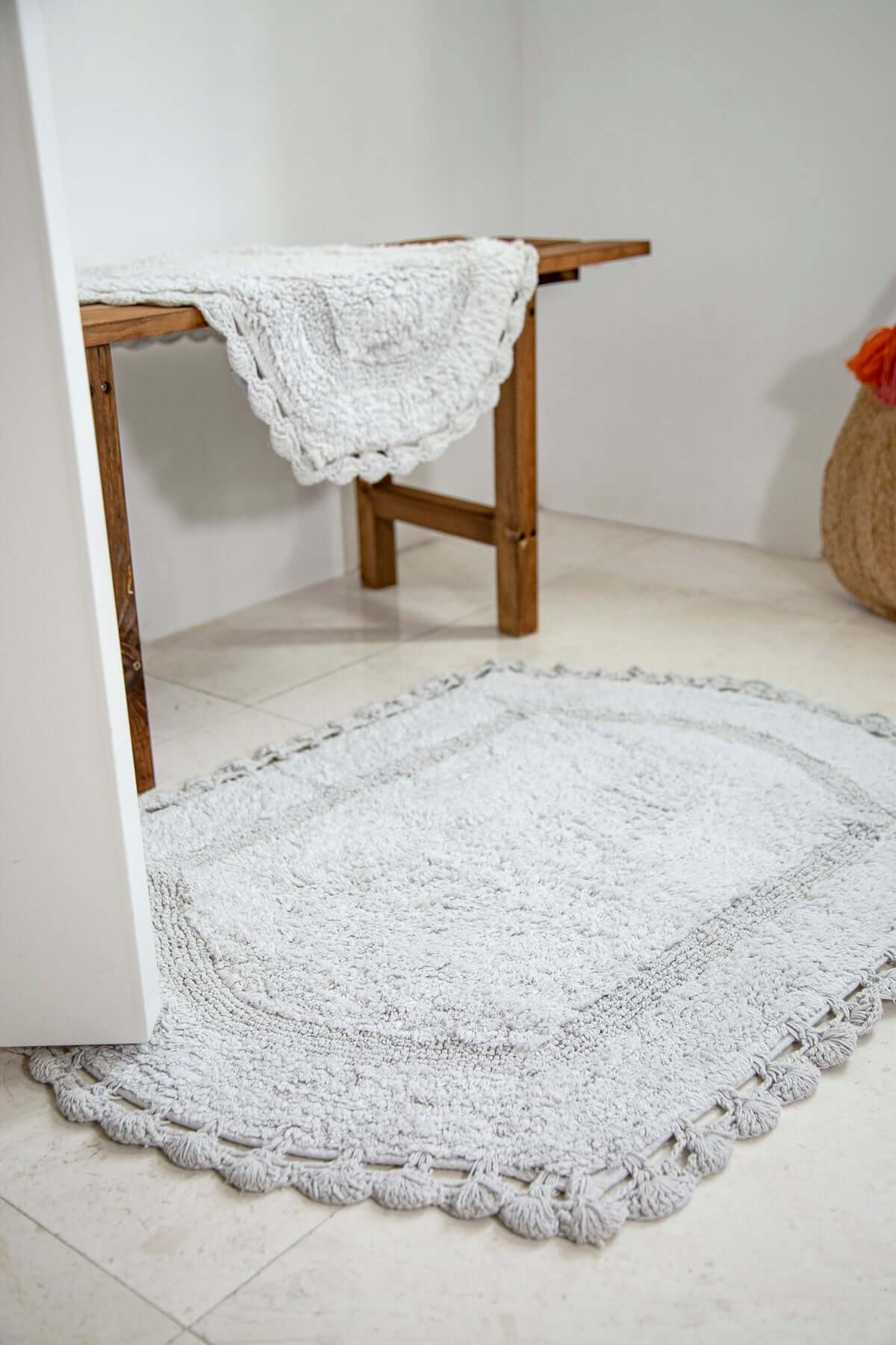 Dale 2 Piece Bath Mat Set 100% Cotton 40x60 + 60x90 Gray