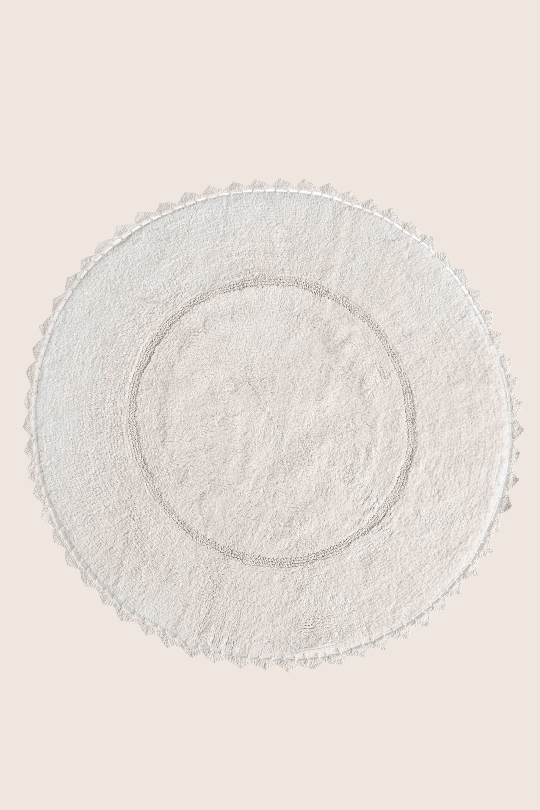 Cathy Yuvarlak Banyo Paspası %100 Pamuk 100x100 Ekru