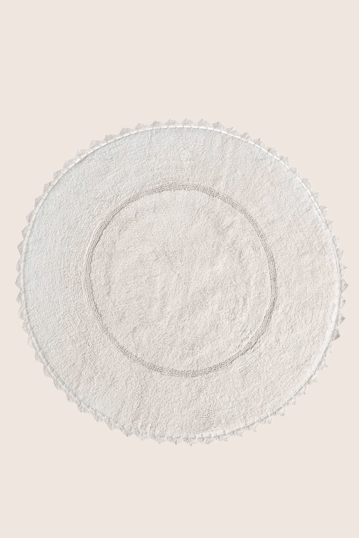 Cathy Round Bath Mat 100% Cotton 100x100 Ecru