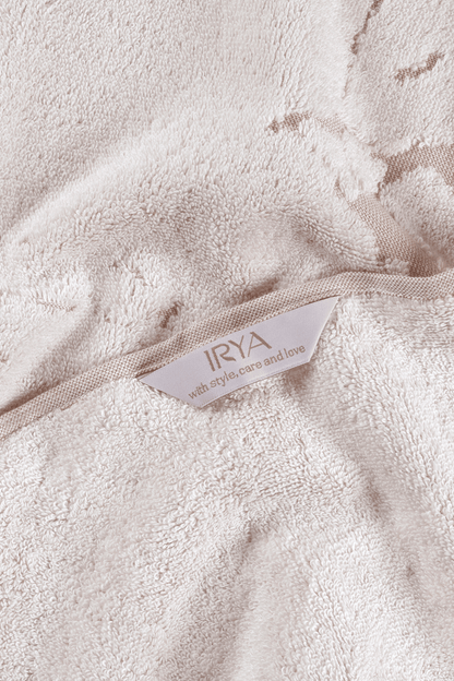 Marble %100 Pamuk Jakarlı Büyük Banyo Havlusu 90x150 cm Krem